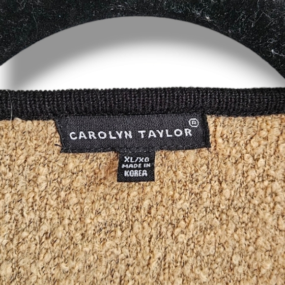 Carolyn Taylor Tan Knitted Button Down Cardigan Preppy Size XL - Picture 4 of 5